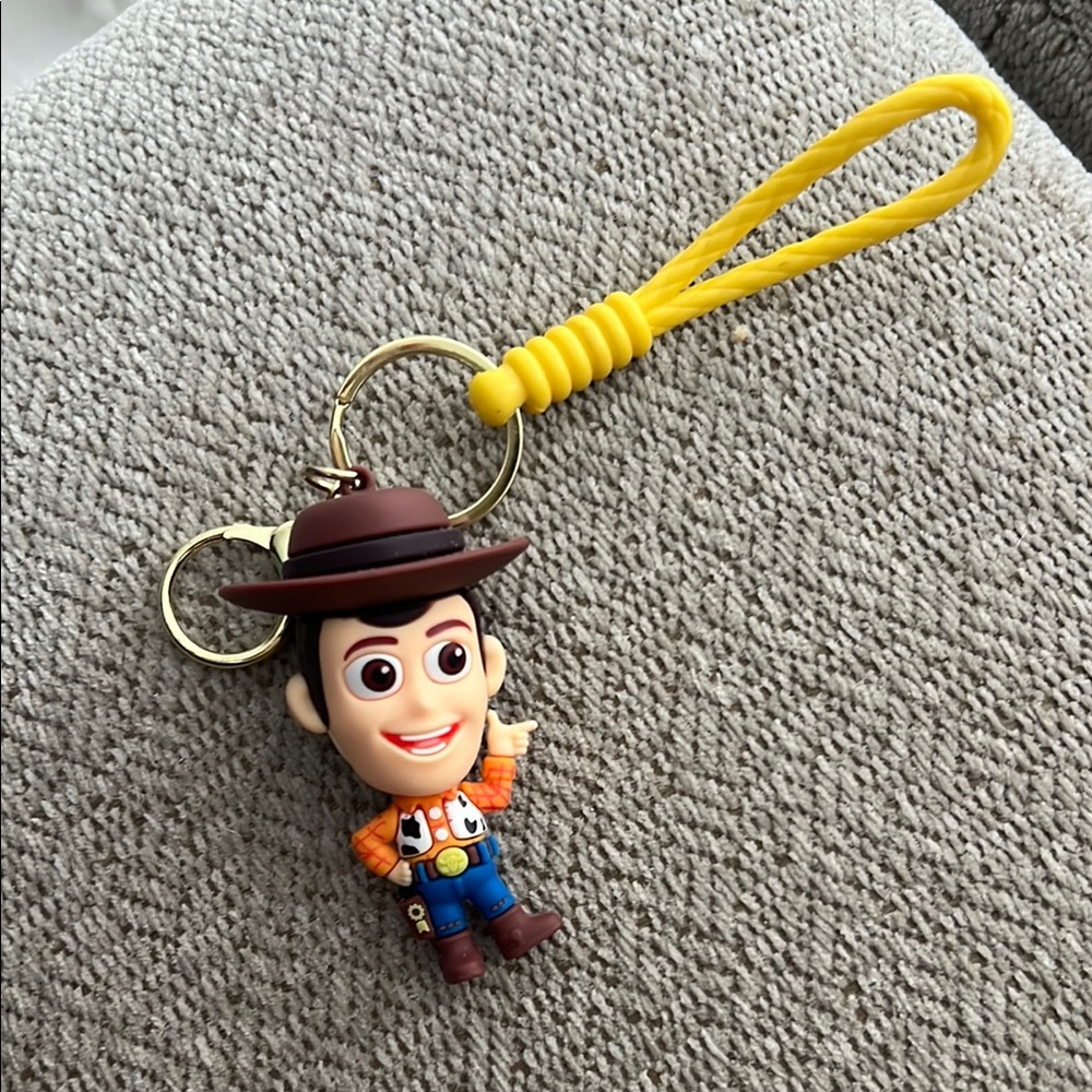Woody Keychain with Yellow Strap purse or book bag charm keychain